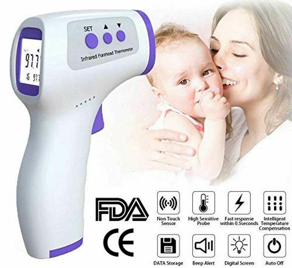 Digital Lcd Infrared Thermometer Non-contact Forehead Baby Adult Temperature Gun