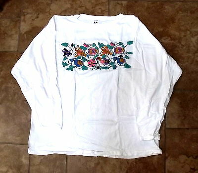 Guatemalan White And Black Shirts, Hand-embroidered