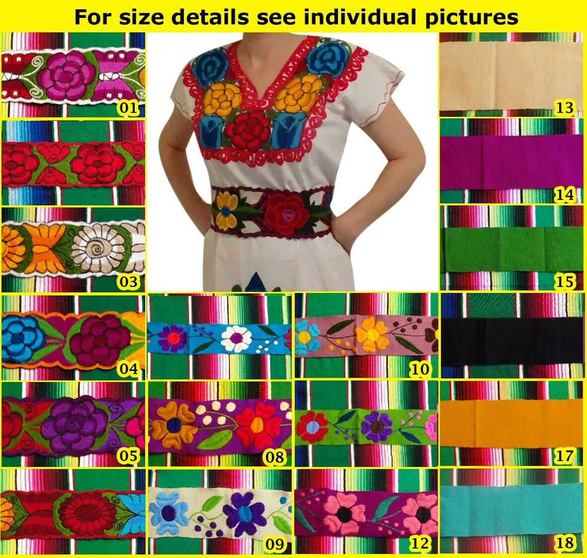 Handmade Mexican Embroidered Sash From Chiapas Zinacantan